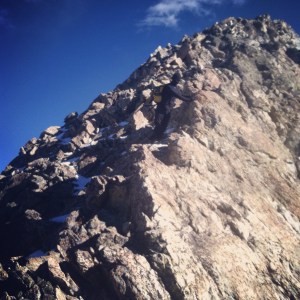 Mark, descending the ridge.  Things were too gnarly to stop and take pictures before now!