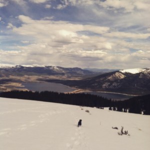 this is Twin Lakes, but clearly not on the day I'm describing.  On that day there was no view, just cloudy crap.